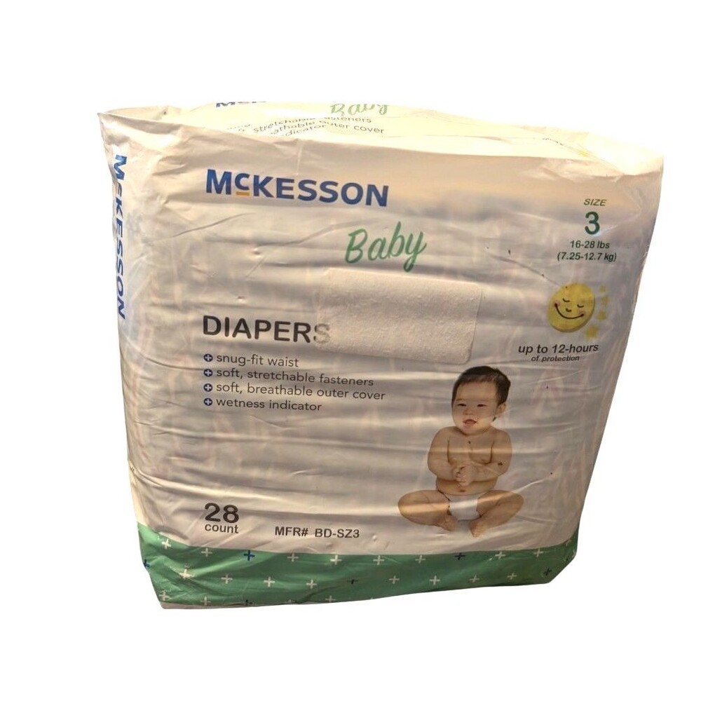 McKesson Baby Diapers Size 3 by McKesson 28 Count Bag New